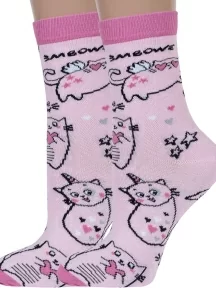 Комплект из 2 пар детских носков "Красная ветка", 2-С-2140, РОЗОВЫЕ