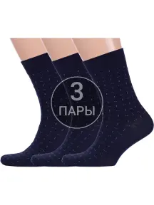 Комплект из 3 пар мужских носков Брестские (БЧК) рис. 465, ТЕМНО-СИНИЕ (3-14с2122)