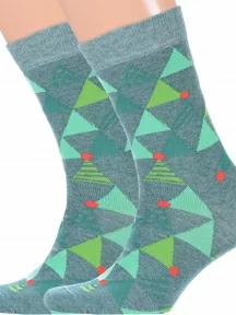 Комплект из 2 пар мужских носков "Красная ветка", 2-С-2061, ЗЕЛЕНЫЕ