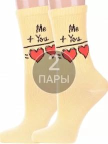 Комплект из 2 пар женских спортивных носков Брестские (БЧК) рис. 152, ЖЕЛТЫЕ (2-21С4201)