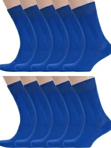 Комплект из 10 пар мужских носков RuSocks (Орудьевский трикотаж) из 100% хлопка рис. 03, ВАСИЛЬКОВЫЕ (10-М3-11001)
