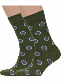 Комплект из 2 пар мужских носков НЕВА-Сокс, 2-MAG-23, ТЕМНО-ЗЕЛЕНЫЕ