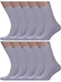 Комплект из 10 пар носков с анатомической резинкой Альтаир, 10-С198, СВЕТЛО-СЕРЫЕ
