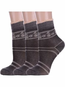 Комплект из 3 пар женских носков Альтаир, 3-А227, ШОКОЛАДНЫЕ