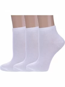 Комплект из 3 пар женских носков Альтаир, 3-А61, БЕЛЫЕ