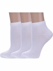 Комплект из 3 пар женских носков Альтаир, 3-А61, БЕЛЫЕ