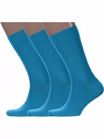 Комплект из 3 пар мужских носков Sergio Di Calze (PINGONS) из мерсеризованного хлопка, 3-17SC6, БИРЮЗОВЫЕ