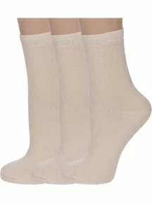 Комплект из 3 пар детских носков ХОХ, 3-d-1226, БЕЖЕВЫЕ