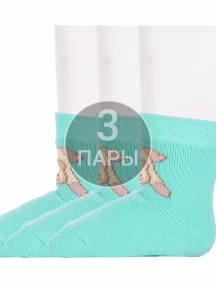 Комплект из 3 пар детских махровых носков Брестские (БЧК), 3-14С3060, рис. 998, ЛАЗУРНЫЕ