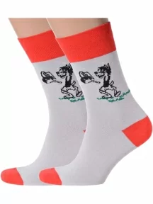 Комплект из 2 пар мужских носков MSCLUB №М11, 2-NM-134, СВЕТЛО-СЕРЫЕ