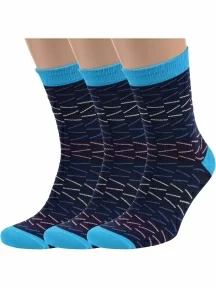 Комплект из 3 пар мужских носков ХОХ FANTASY, 3-XF-53, ТЕМНО-СИНИЕ