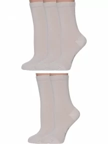 Комплект из 5 пар женских бамбуковых носков Grinston socks (PINGONS), 5-17D2, БЕЖЕВЫЕ