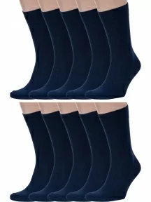 Комплект из 10 пар мужских носков MSCLUB, 10-ПН-01Э, ТЕМНО-СИНИЕ