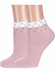 Комплект из 2 пар женских махровых носков Hobby Line, 2-Нжму1001, БЕЖЕВЫЕ