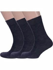 Комплект из 3 пар мужских носков GRAND LINE, 3-М-157, ГРАФИТ