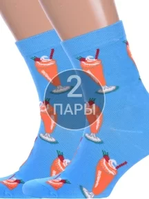 Комплект из 2 пар носков Hobby Line, 2-нус80152-07-12, ГОЛУБЫЕ