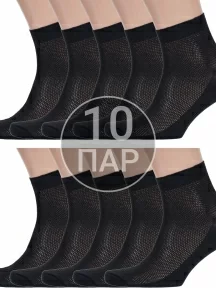 Комплект из 10 пар мужских носков Альтаир, 10-А43, ЧЕРНЫЕ