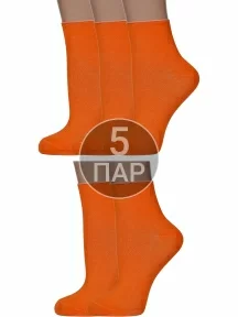 Комплект из 5 пар женских носков без резинки ХОХ, 5-G-1406, ОРАНЖЕВЫЕ