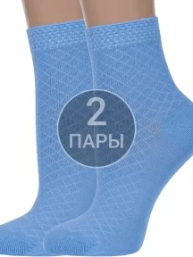 Комплект из 2 пар женских бамбуковых носков ХОХ, 2-G-223, ГОЛУБЫЕ