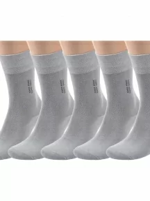 Комплект из 5 пар мужских бамбуковых носков ХОХ, 5-X-1111, СЕРЫЕ