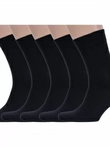 Комплект из 5 пар мужских носков Брестские (БЧК) из 100% хлопка, 5-15С2225, рис. 000, ЧЕРНЫЕ
