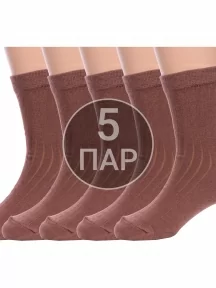 Комплект из 5 пар детских носков Альтаир, 5-М20, ШОКОЛАДНЫЕ