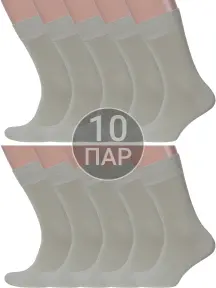Комплект из 10 пар мужских носков MSCLUB СВЕТЛЫЙ ШАЛФЕЙ (10-ПН-01Э)