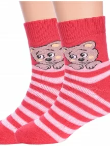Комплект из 2 пар детских махровых носков Брестские (БЧК), 2-14С3060, рис. 314, ТЕМНО-ВИШНЕВЫЕ