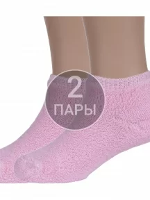 Комплект из 2 пар детских носков с наружной махрой ХОХ РОЗОВЫЕ (2-DZ-3R18)