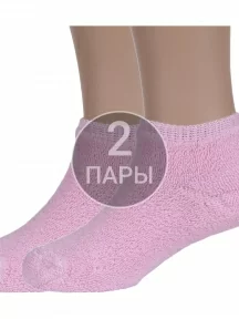 Комплект из 2 пар детских носков с наружной махрой ХОХ, 2-DZ-3R18, РОЗОВЫЕ