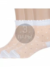 Комплект из 3 пар детских носков "Борисоглебский трикотаж", 3-8С977, ПЕРСИКОВЫЕ