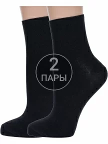 Комплект из 2 пар женских носков без резинки ХОХ ЧЕРНЫЕ (2-G-1406)