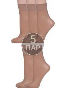 Комплект из 5 пар женских капроновых носков Conte Bronz, бронзовые (5-14С-55СП/Tension soft 40Н)