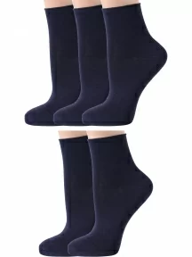 Комплект из 5 пар женских бамбуковых носков без резинки ХОХ, 5-G-1423, ТЕМНО-СИНИЕ