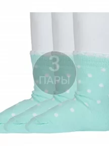 Комплект из 3 пар детских носков RuSocks (Орудьевский трикотаж), 3-Д3-130095Д, МЯТНЫЕ в горошек