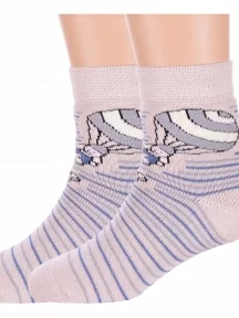 Комплект из 2 пар детских махровых носков Брестские (БЧК), 2-14С3060, рис. 411, ПЕРЛАМУТРОВЫЕ