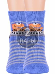 Комплект из 2 пар детских махровых носков Брестские (БЧК), 2-14С3060, рис. 636, ВАСИЛЬКОВЫЕ