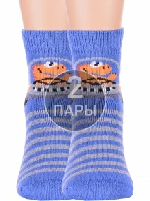 Комплект из 2 пар детских махровых носков Брестские (БЧК), 2-14С3060, рис. 636, ВАСИЛЬКОВЫЕ