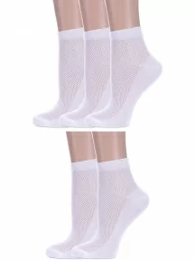 Комплект из 5 пар женских носков Альтаир, 5-А33, БЕЛЫЕ