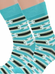 Комплект из 2 пар мужских носков MSCLUB №М43, 2-nm-468, БИРЮЗОВЫЕ