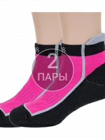 Комплект из 2 пар детских спортивных носков с махровым следом ХОХ, 2-SPD-12, ЧЕРНО-МАЛИНОВЫЕ