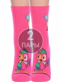 Комплект из 2 пар женских носков Брестские (БЧК) рис. 638, ФУКСИЯ (2-23С1161)