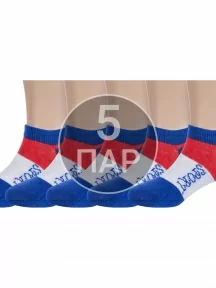 Комплект из 5 пар детских спортивных носков "Борисоглебский трикотаж", 5-8СМ3000-К, ВАСИЛЬКОВЫЕ