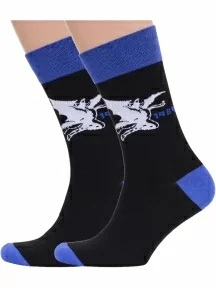 Комплект из 2 пар мужских носков MSCLUB №М44, 2-nm-508, ЧЕРНЫЕ, "1989 Black Sabbath"