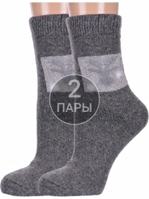 Комплект из 2 пар женских теплых махровых носков Hobby Line, 2-Нжамв6008-9, СЕРЫЕ