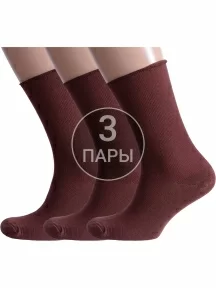 Комплект из 3 пар мужских носков Альтаир ШОКОЛАД (3-С198)