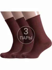 Комплект из 3 пар мужских носков Альтаир, 3-С198, ШОКОЛАД