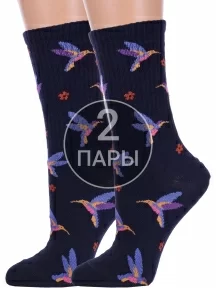 Комплект из 2 пар женских спортивных носков Брестские (БЧК), 2-20С1141, рис. 571, ТЕМНО-СИНИЕ