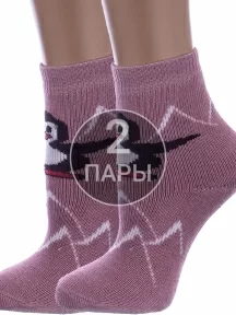 Комплект из 2 пар детских махровых носков Альтаир ПЫЛЬНО-РОЗОВЫЕ (2-С129)