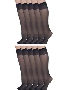 Комплект из 10 пар женских гольфов Conte Nero, черные (10-14С-57СП/Tension soft 40Г)